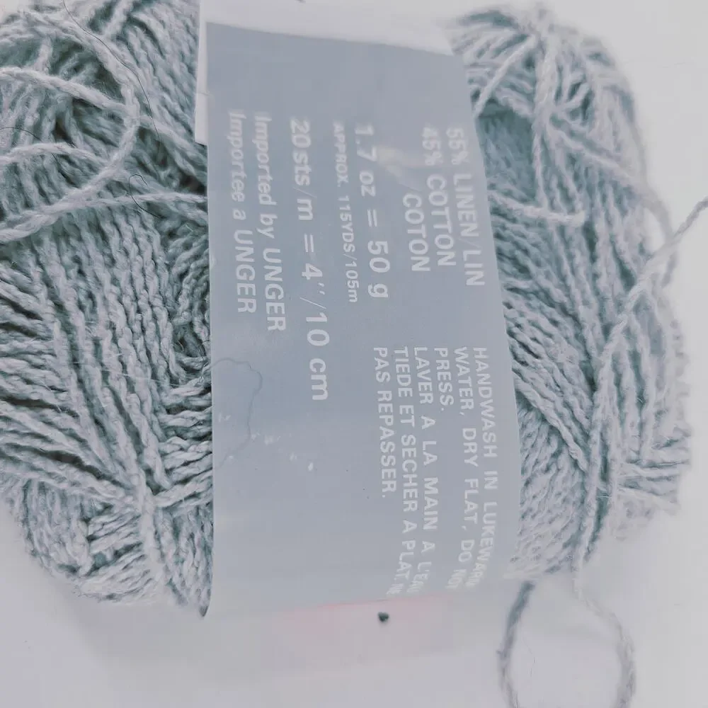 Vintage Under Duet Yarn William Unger Light Gray Nubby Linen Cotton Blend DK